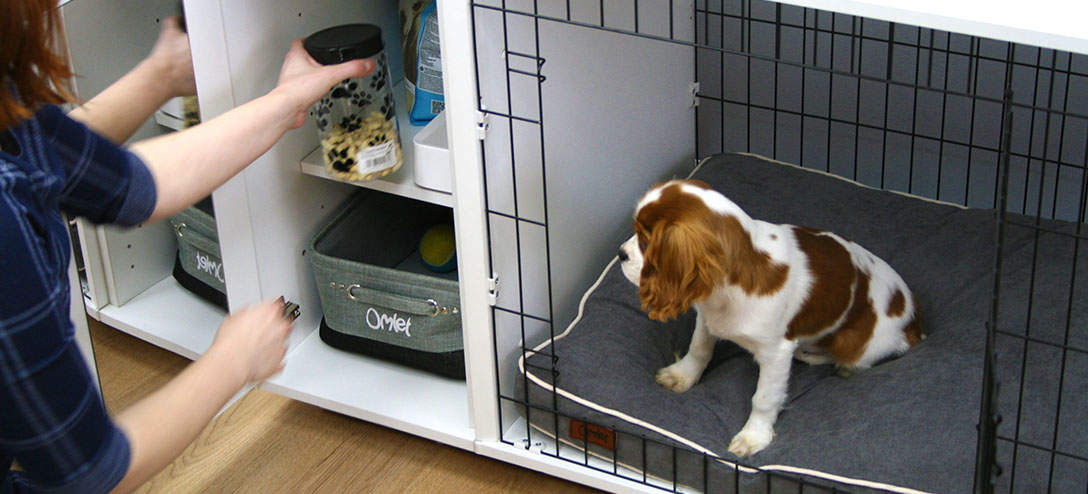Omlet Fido Studio - use the wardrobe to keep puppy training treats tidy