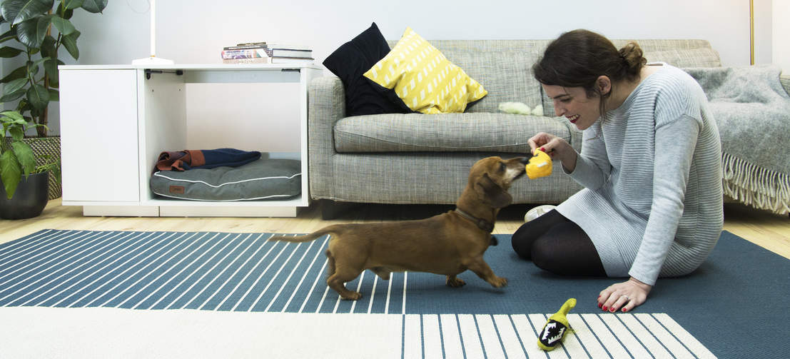Giving your dog his own space, like the Omlet Fido Nook , has been proven to improve his confidence and overall behavior.