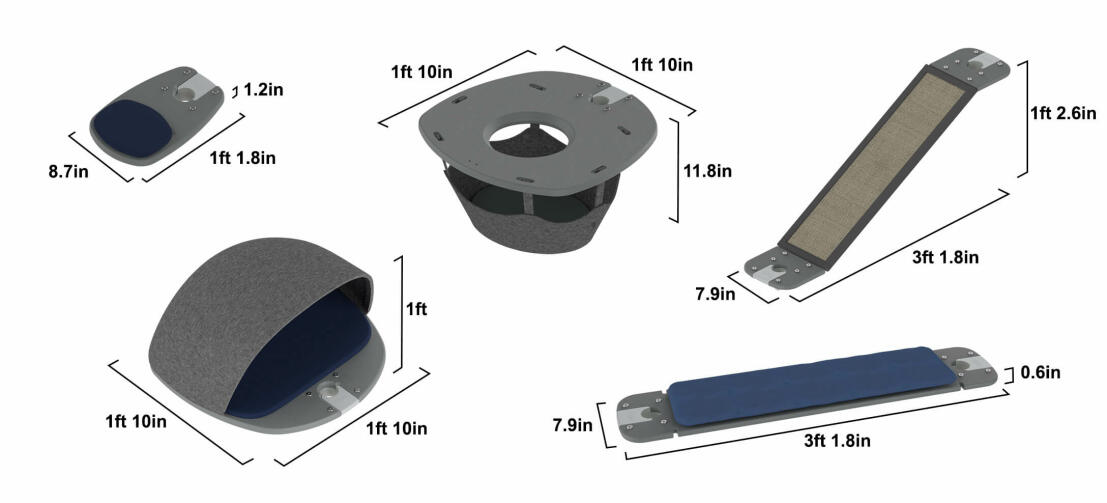 Dimensions of the amazing Freestyle accessories.