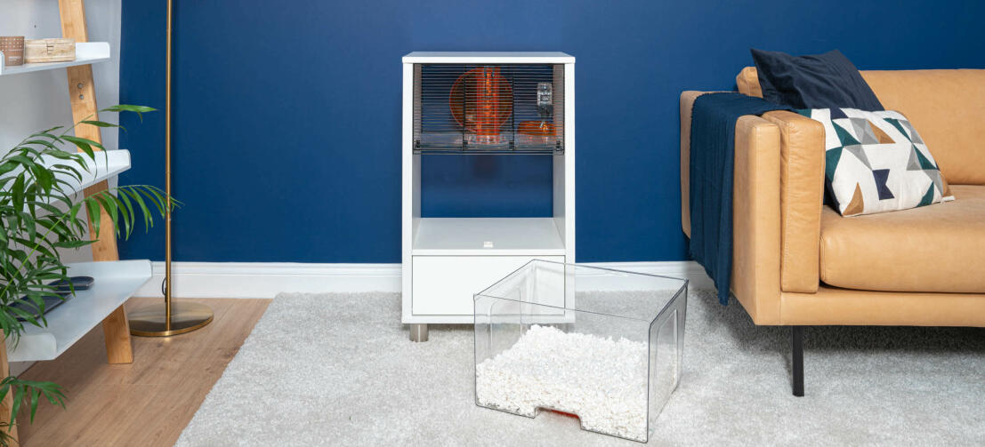 White qute gerbil and clearance hamster cage with storage