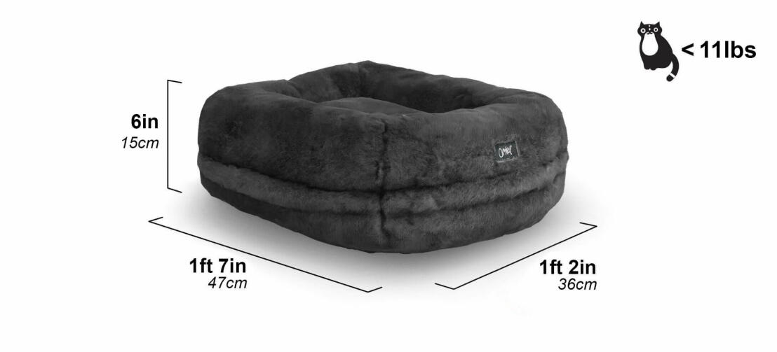 Maya donut cat bed in dimensions us