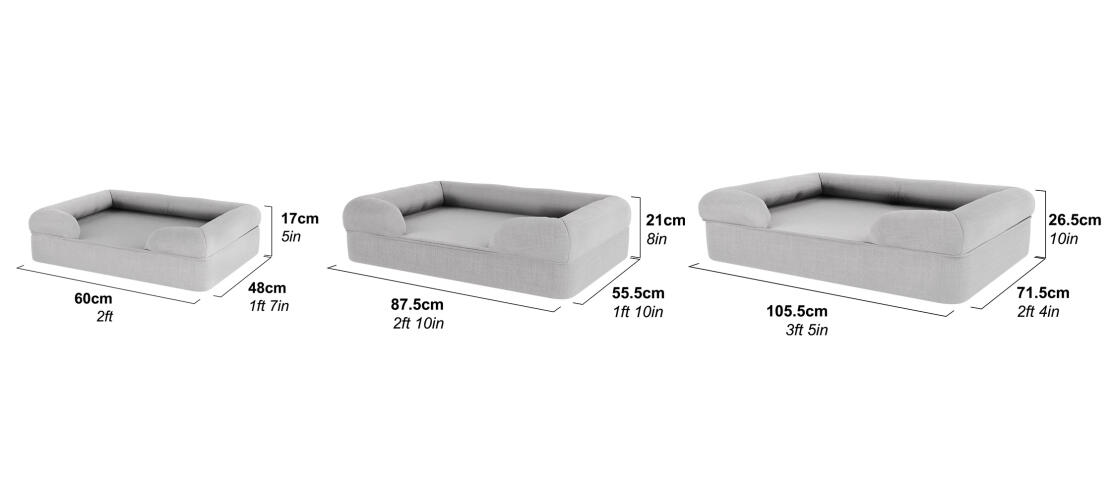 Omlet Memory Foam Dog Bolster Bed Dimensions