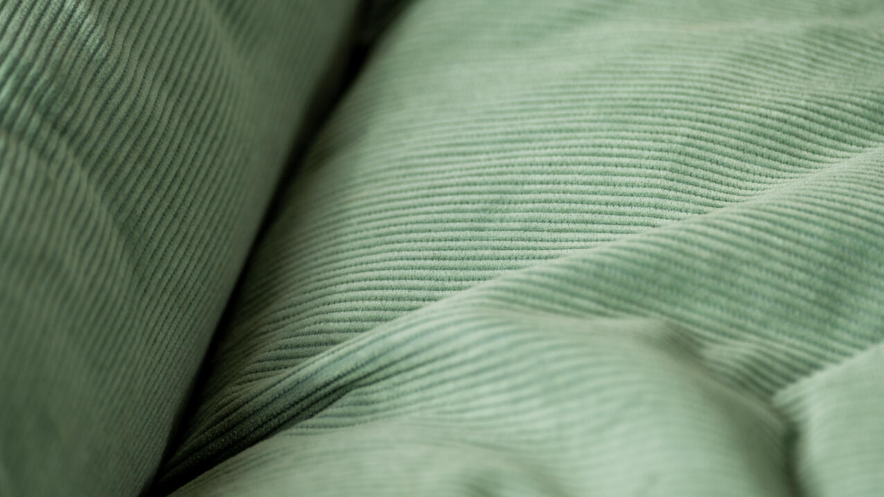 Detail of cord bed in gardenia sage