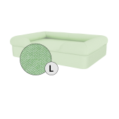 Omlet memory foam bolster dog bed large in matcha green