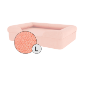 Omlet memory foam bolster dog bed large in peach pink