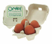 Omlet egg box with 4 eggs