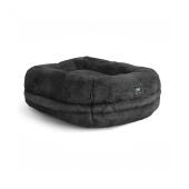 Omlet luxury super soft donut cat bed in earl grey colour