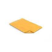 A yellow bean bag cover for a memory foam dog bed.