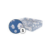 Small bolster dog bed cover in gardenia porcelain print by Omlet.