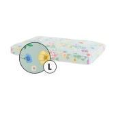 Large cushion dog bed cover in gardenia sage print by Omlet.
