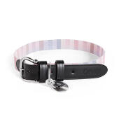 Large dog collar in multicoloured prism kaleidoscope print by Omlet.