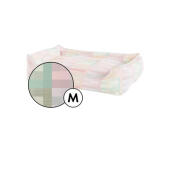 Medium nest dog bed cover in prism kaleidoscope print by Omlet.