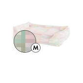 Medium nest dog bed cover in prism kaleidoscope print by Omlet.