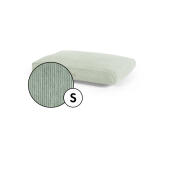 Small cushion dog bed corduroy cover in moss green shade by Omlet.