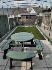 Extra large catio whilst still a usable outdoor space 