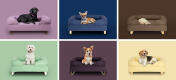 six customised bed options with different colours and feet