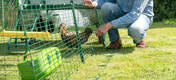 The Eglu Cube’s heavy duty steel run also features a clever anti-tunnel skirt to deter predators.