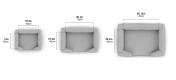 Omlet memory foam bolster dog bed dimensions in small, medium and large