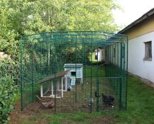 Omlet walk in chicken run in garden