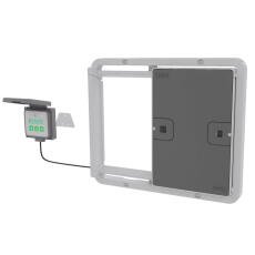 Automatic chicken coop door grey