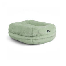 Omlet luxury super soft donut cat bed in mint gren colour