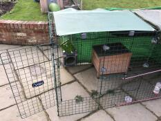 The clips have enabled us to open up the roof & therefore pick up the rabbits more safely, rather than crouching through a small door whilst holding them.