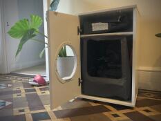 Maya cat litter box walk in with storage