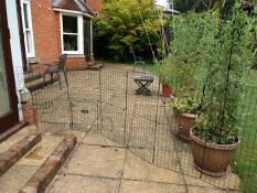 We used the playpen panels to make an enclosure outside the door from the kitchen to the garden, with access to gated run at the side of the house. bunnies love it! 