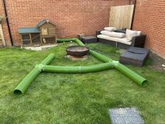 A small labyrinth made of rabbit green tunnels