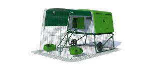 Eglu Cube Chicken Coop with Run (6ft) and Wheels - Green