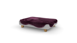 Topology Dog Beds Small - Sheepskin Purple with Wood - Square Feet