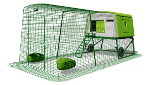 Eglu Cube Large Chicken Coop with 9ft Run and Wheels Package - Leaf Green