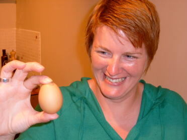 Our Gingernut Christine's first egg