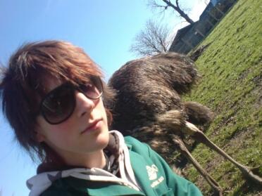 Me looking cool with an emu behind!