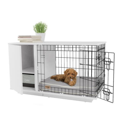 Fido Studio 24 dog crate with wardrobe white