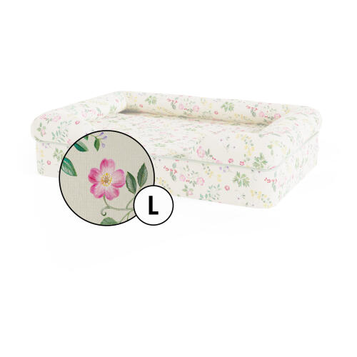 Bolster dog bed cover only large - morning meadow