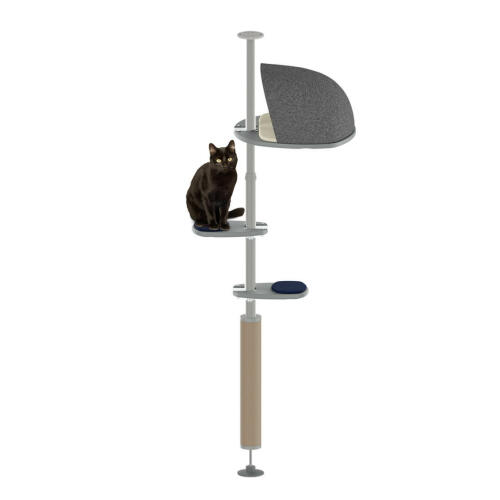 The treehouse kit outdoor Freestyle cat pole system set up