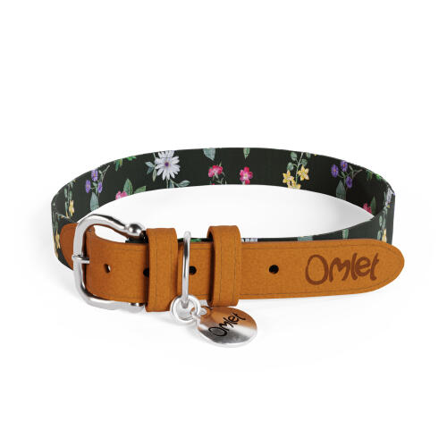 Large midnight meadow designer dog collar