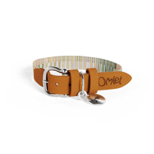 Omlet small dog collar pawsteps natural