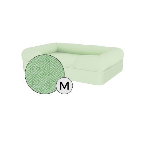 Omlet memory foam bolster dog bed medium in matcha green