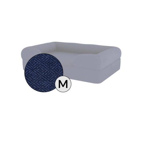 Omlet memory foam bolster dog bed medium in midnight blue