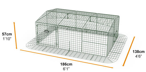 Zippi guinea pig run with roof and skirt - single height