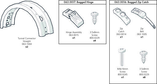 Boxed tunnel straight connector assembly