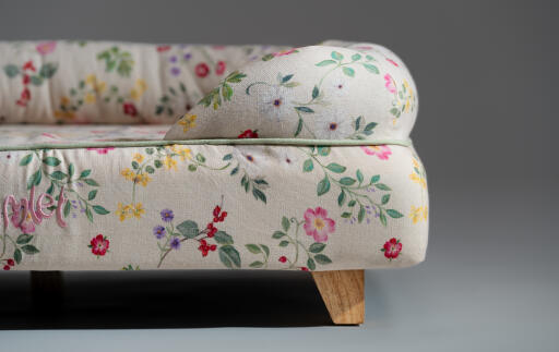 A close up of the memory foam bolster bed morning meadow