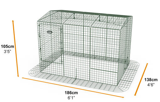 Zippi Guinea Pig Run with Roof and Skirt Double Height