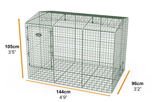 Zippi rabbit run with roof and underfloor mesh - double height high