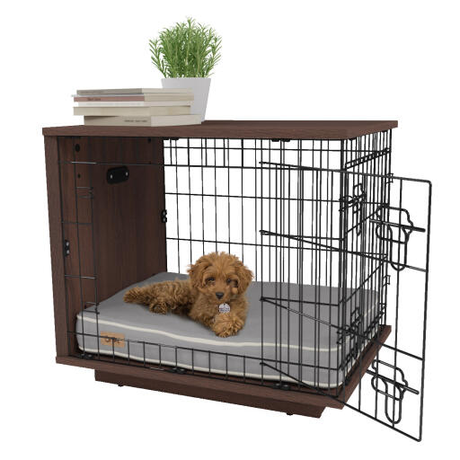 Fido Studio 24 Dog Crate Walnut Omlet