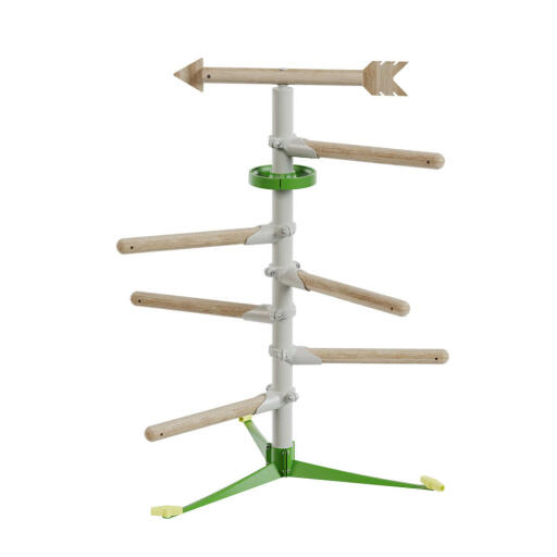 Chicken perching in the hen adventure perch system kit