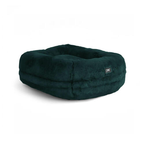 Omlet luxury super soft donut cat bed in Peacock Blue colour