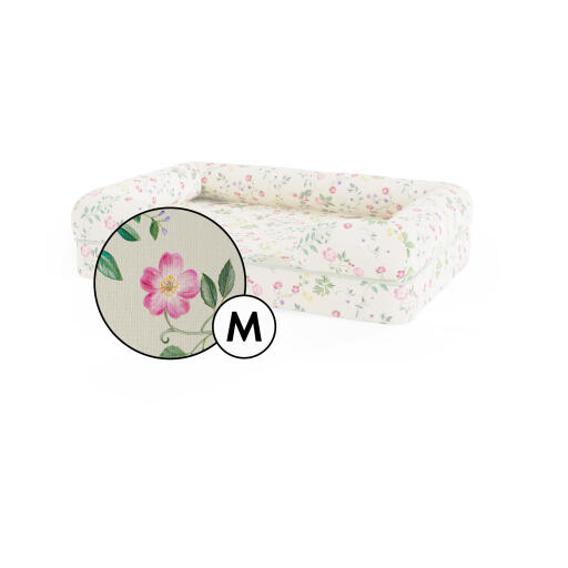 Bolster dog bed cover only medium - morning meadow